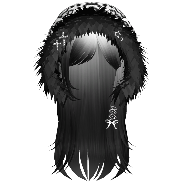 White Snow Leopard Hood Girl White/Black