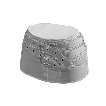 🍀Belt Leather Mini Skirt (White)