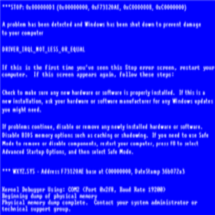 blue screen of death Roblox decal