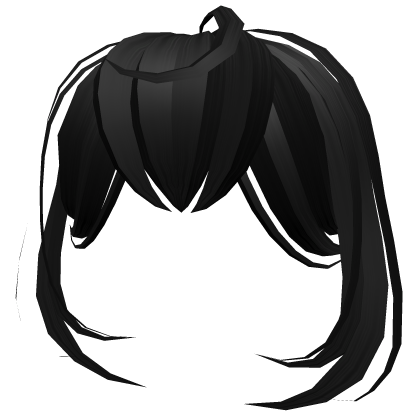 Loose Anime Messy Curtain Bangs in Black