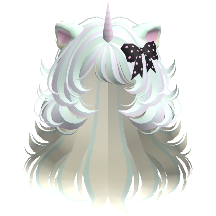 Messy Unicorn Curly Wolfcut in Pastel Rainbow