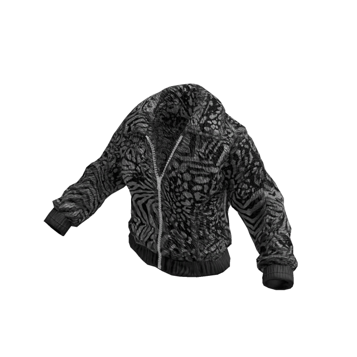 Gray Animal Print Fleece Sweater
