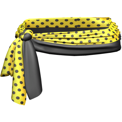 Yellow Black Polkadot Waist Sarong 2000s 