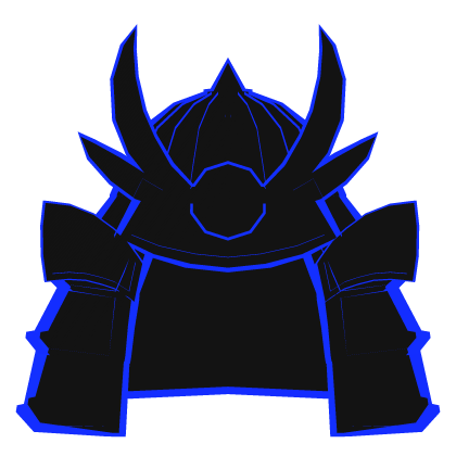Cartoony Samurai Helmet Blue