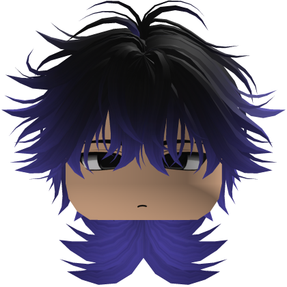Cute Y2K emo black purple hair