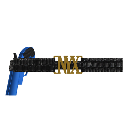 'NYX' CROCODILE BELT WITH BLUE FLARE GUN