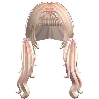 Blonde N Pink Kawaii Pigtails W Soft Pink Bows