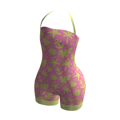 Summer Beach Pink & Yellow Romper thumbnail
