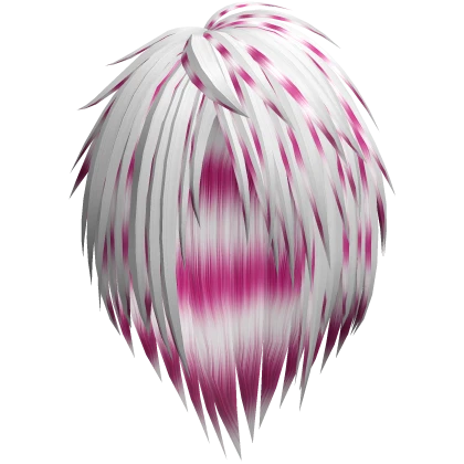 messy emo vkei vampire boy hair white/pink stripes | Roblox