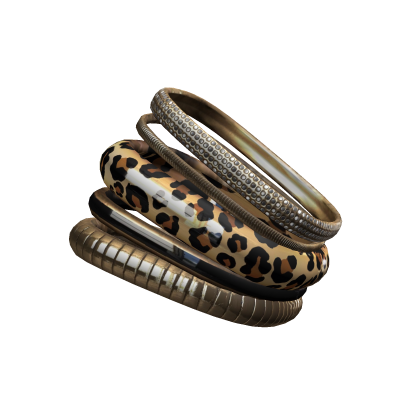 Leopard Print Gold Bracelets 2000s Y2K Cheetah