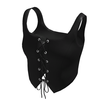 Goth leather lace-up corset top - Black thumbnail