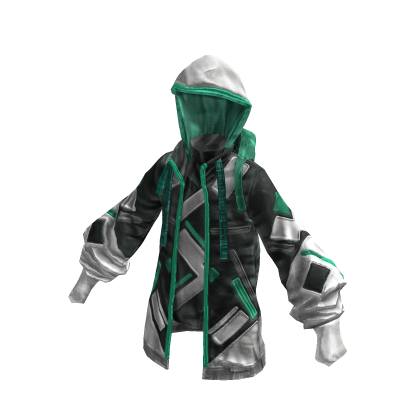 Sci-fi Hoodie | Black & Jade | Futuristic thumbnail