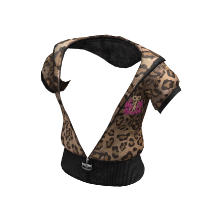 Girly Vintage Funky Zip up | Black & Leopard