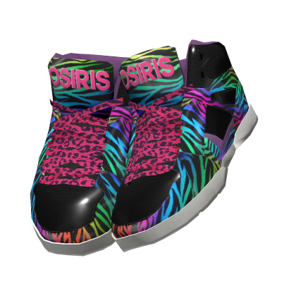 scene rainbow zebra print osiris skate shoes 1.0