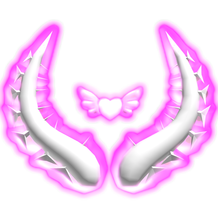 [GLOWING] Pink Angel Horns Heart Wings Cute 