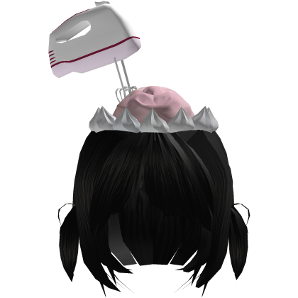 : Black Cute Horror Hair With Mixer In Brain ୨*୧ Roblox item