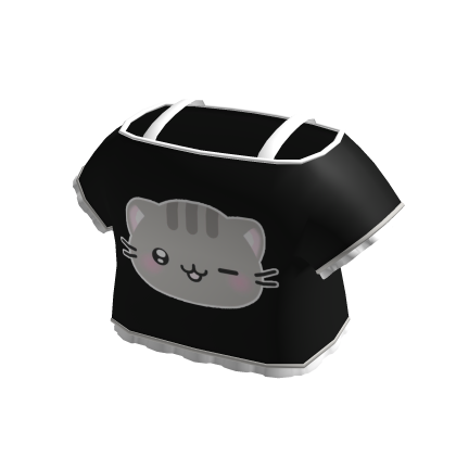 ♡ Cute Black Plush Cat Shirt