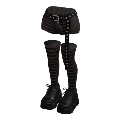 Stylish Shorts Hanging Belt (Brown Black)