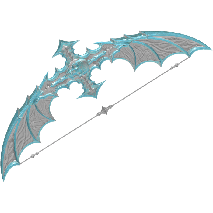 Skullbound Icy Blue and White Goth Reaper Bow