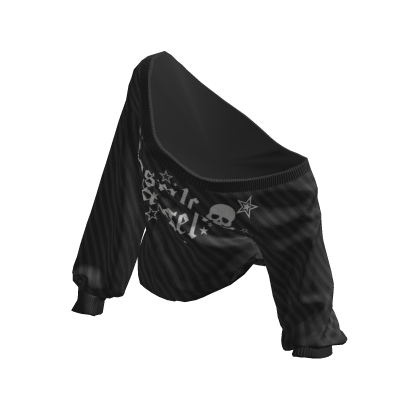 Cozy Baggy Striped Goth Sweater (Black) thumbnail