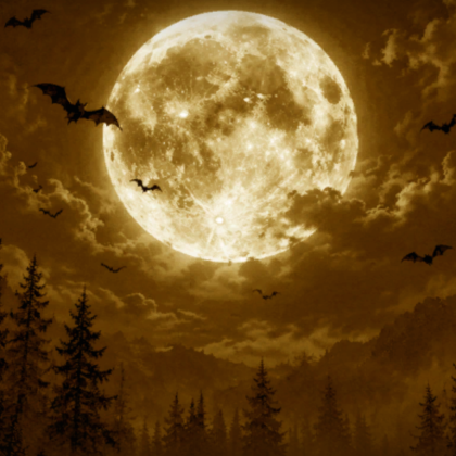 orange moon emo vampire gothic background