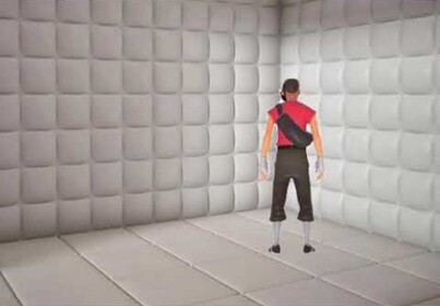 estar infinitamente en una sala de psicópatas