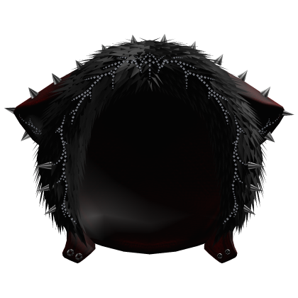 emo rhinestone spiky fur hood w ears gothic red Roblox item