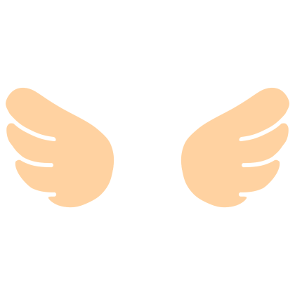 ♡ Cute Glowing Chibi Angel Wings Orange