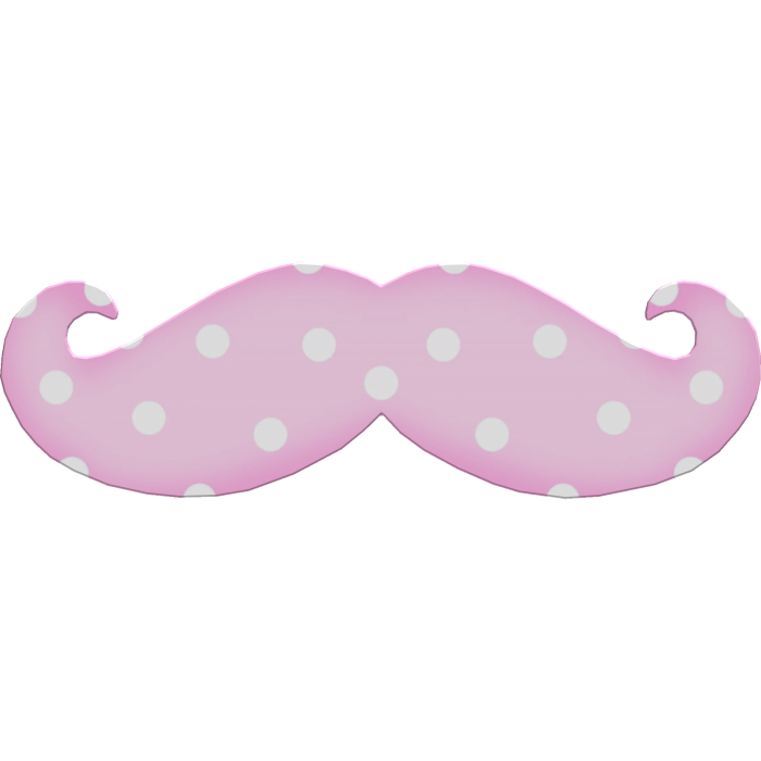 Cute Pink Pastel Glowing Trendy Polka Dot Mustache