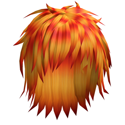 Lava Orange Long Messy Anime Moe Hair 35.
