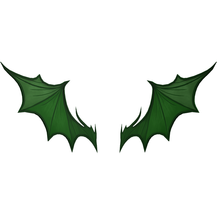 green color gradient gothic bat wings