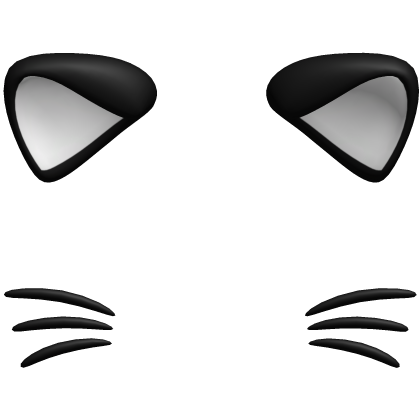black cat ears w/ whiskers