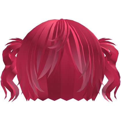 ‘’ (๑ — ‸ ҂)ゝcurly emo twin tails in pink Roblox item