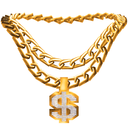 Gold Money $$ Diamond Chain Necklace