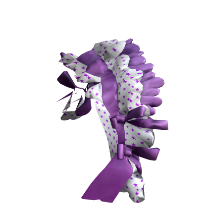 Cute Ruffle Headband - Purple White Roblox item