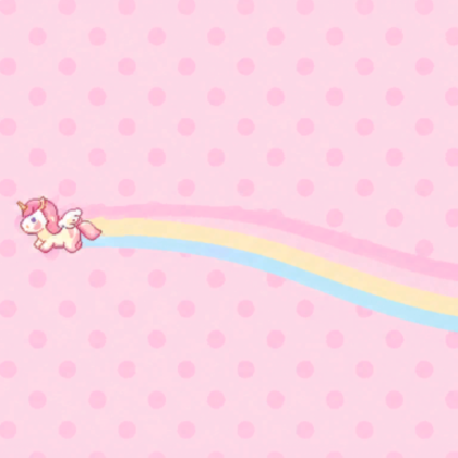 Cute Pink Unicorn Rainbow Kawaii Dot Background