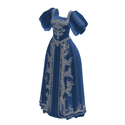 blue dress roblox ♾️ Blue & silver medieval gown