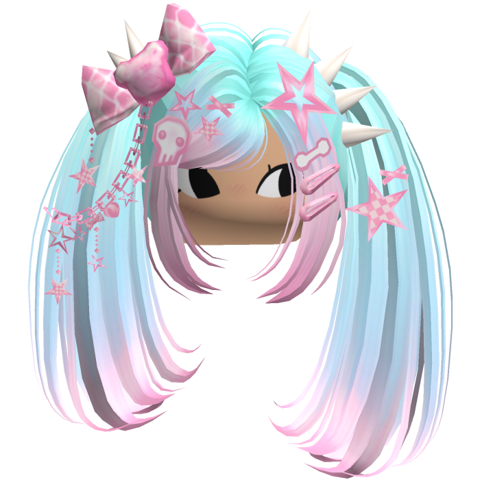 ♡ Scene Spiky Moe Pigtails (Cotton Candy)