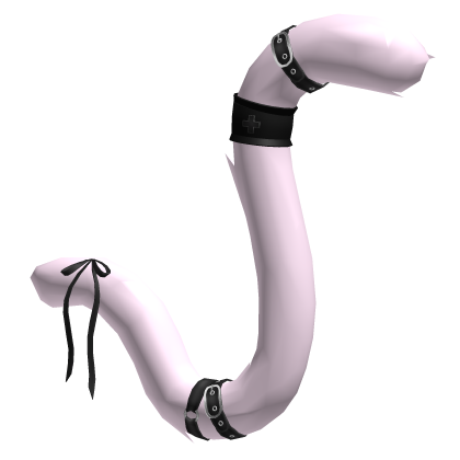 Pink Black Ribbon Nurse Cat Tail Roblox item