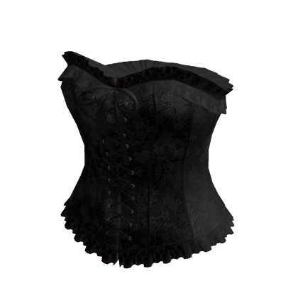 Floral Lace-Up Corset Top (Black)
