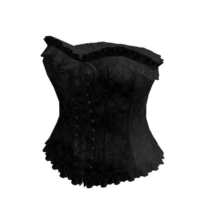 Floral Lace-Up Corset Top (Black)