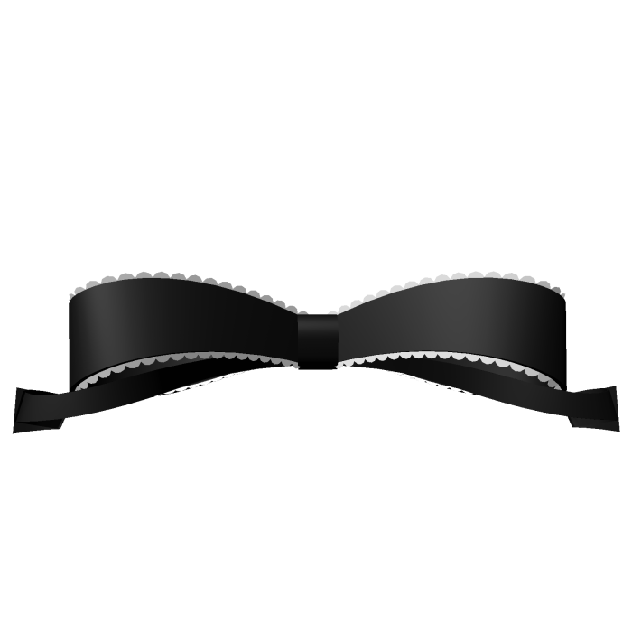 Black Ruffle Ribbon Hair Bow ♡