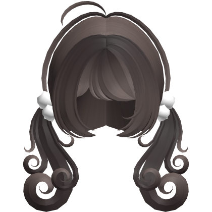 cute swirly curly tiny pigtails brown fade