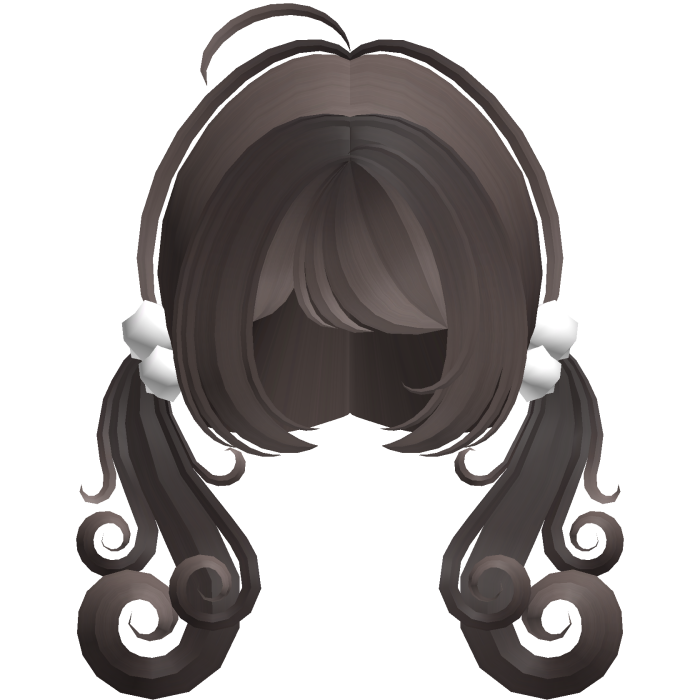 cute swirly curly tiny pigtails brown fade