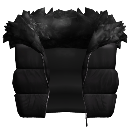 Black Puffer Vest + Neck Fur Collar 3.0