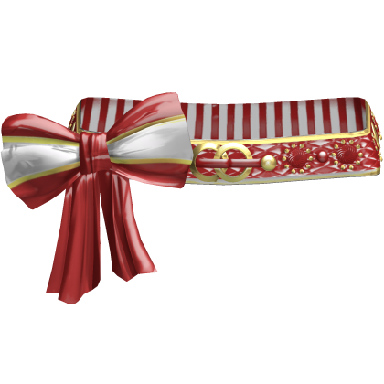 Red Elegant Gyaru Bow Belt 2000s Gold 