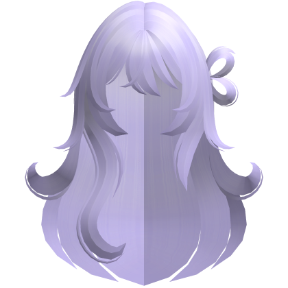 fluffy messy long heart side bun hair purple