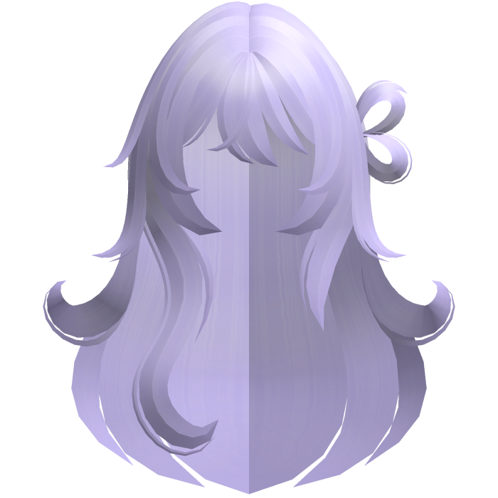 fluffy messy long heart side bun hair purple