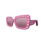 Rhinestone Studded Square Shades - Pink