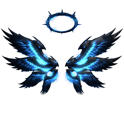 Neon Angel Wings Emissive Halo - Blue Sapphire